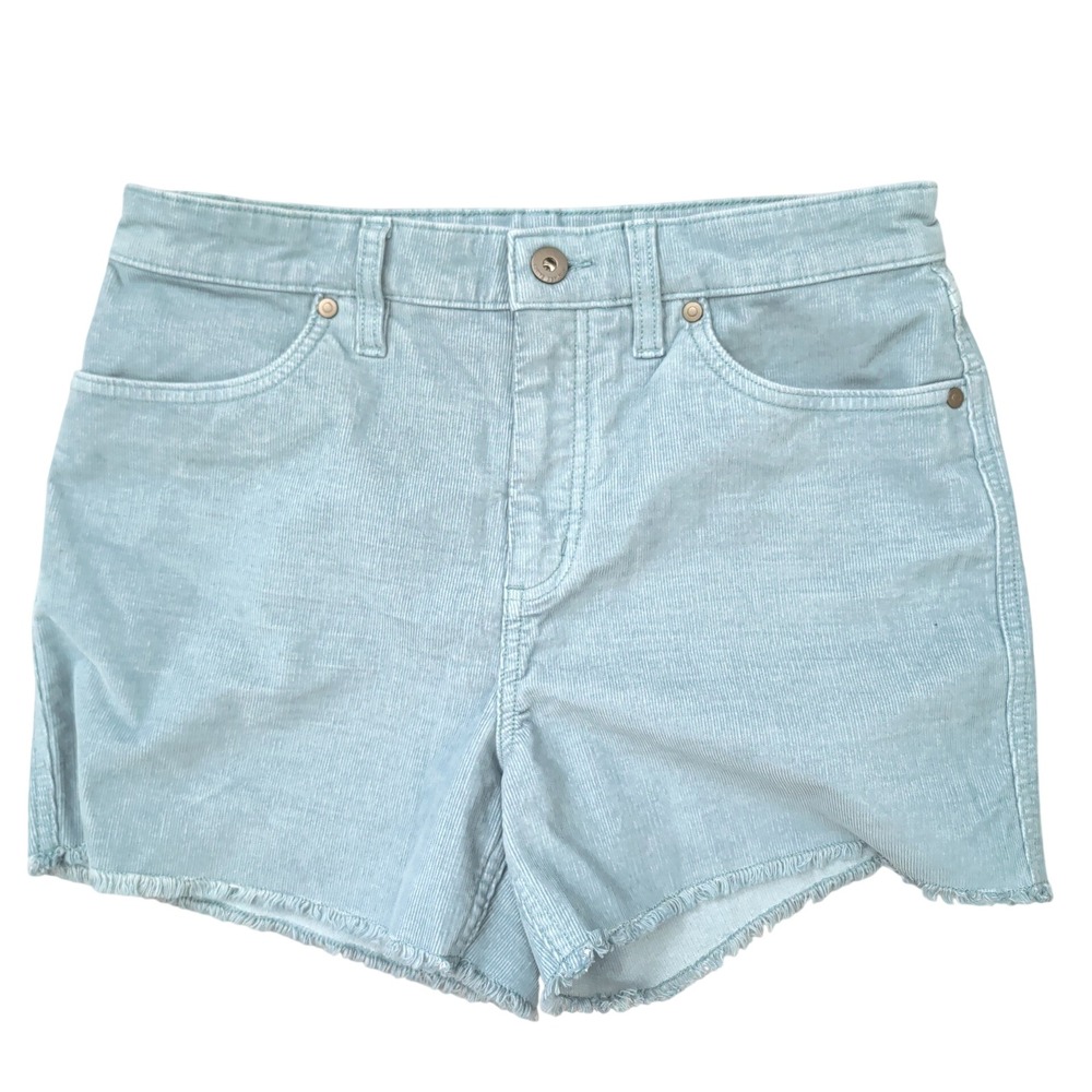 Carve Designs Light Blue Organic Cotton Corduroy Raw Hem Shorts Size 6 Gorpcore
